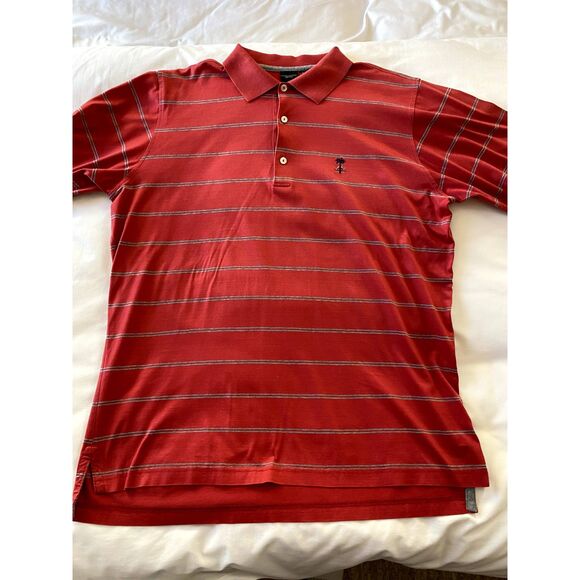 Vintage Fairway & Greene Polo Golf Shirt Mens LARGE Striped Red Cotton - Picture 7 of 15